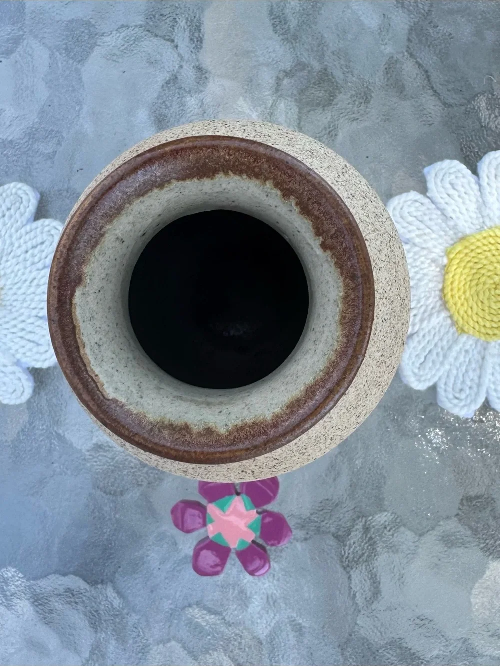 Vintage Tonala Mexico Pottery Vase Signed Mex Z Blue Flower Boho Home Decor